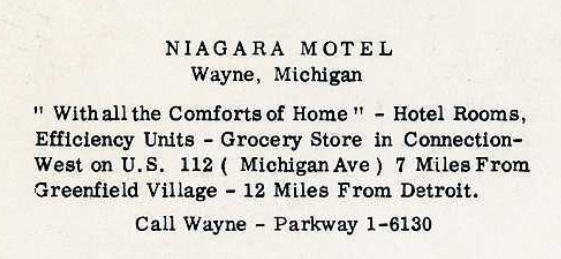 Niagara Motel (Parklane Motel) - Old Postcard View (newer photo)